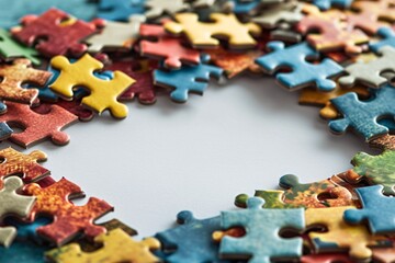 Colorful Puzzle Pieces Forming a Heart