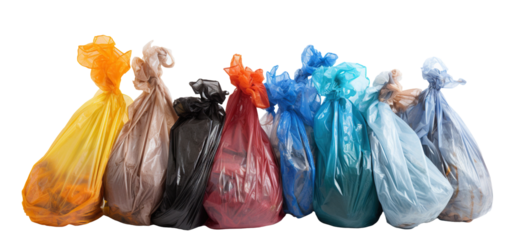Garbage plastic bags cut out