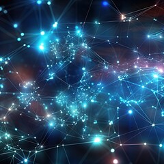 Network visualization. Great for stories of the Internet, connections, AI, technology, cyber defense and more. 