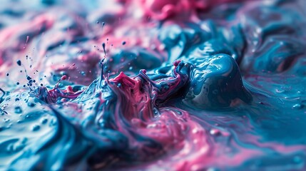 Colorful Paint Splashes in Blue, Pink, and Purple