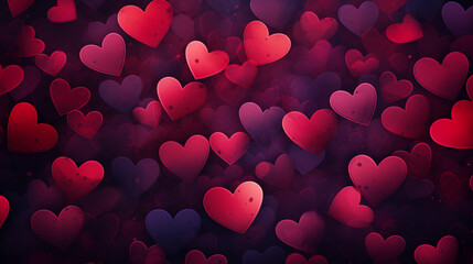 Hearts background, Valentine background with hearts, Ai generated image  - Powered by Adobe
