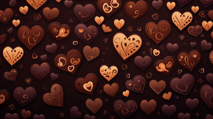 Seamless pattern, Valentine’s day chocolate pattern background, Ai generated image - obrazy, fototapety, plakaty