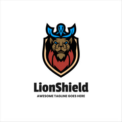 Illustration Vector Lion King Mascot Cartoon Logo Style.