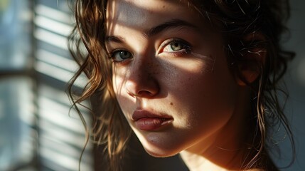 Close-Up Portrait of a Person by a Window
