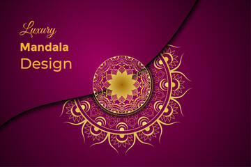 Ornamental mandala with golden color  mandala design background