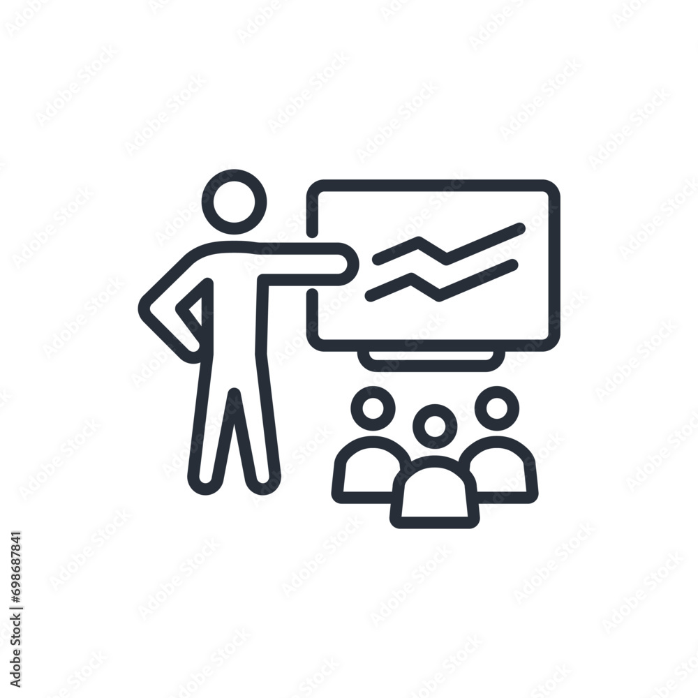 Poster briefing icon. vector.editable stroke.linear style sign for use web design,logo.symbol illustration.