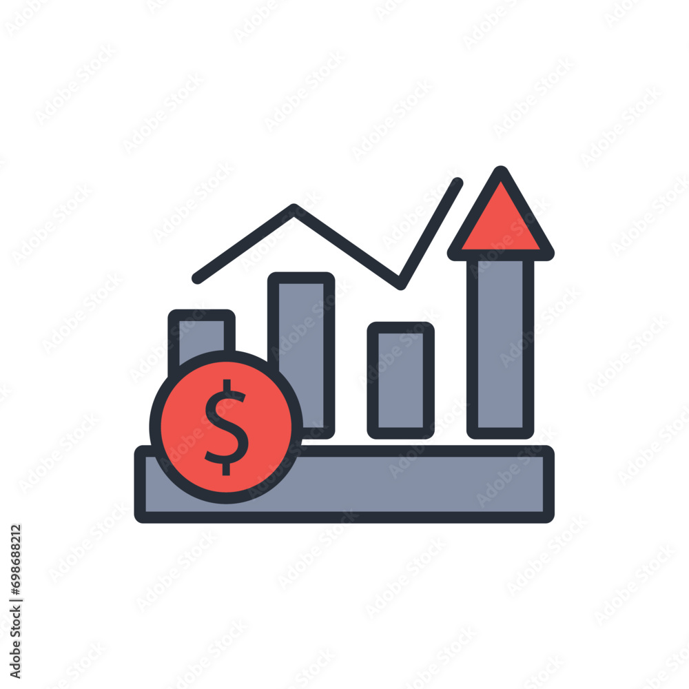 Poster graph icon. vector.editable stroke.linear style sign for use web design,logo.symbol illustration.