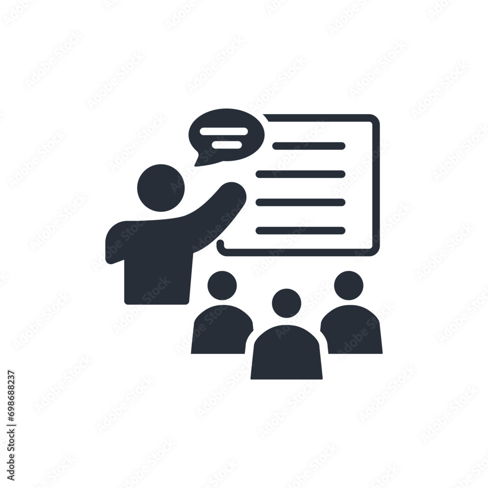 Poster explanation icon. vector.editable stroke.linear style sign for use web design,logo.symbol illustrati