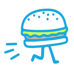 svg burger run doodle element