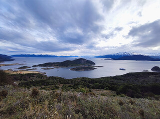 Coastline in Patagonia, Tierra del Fuego, Argentina.