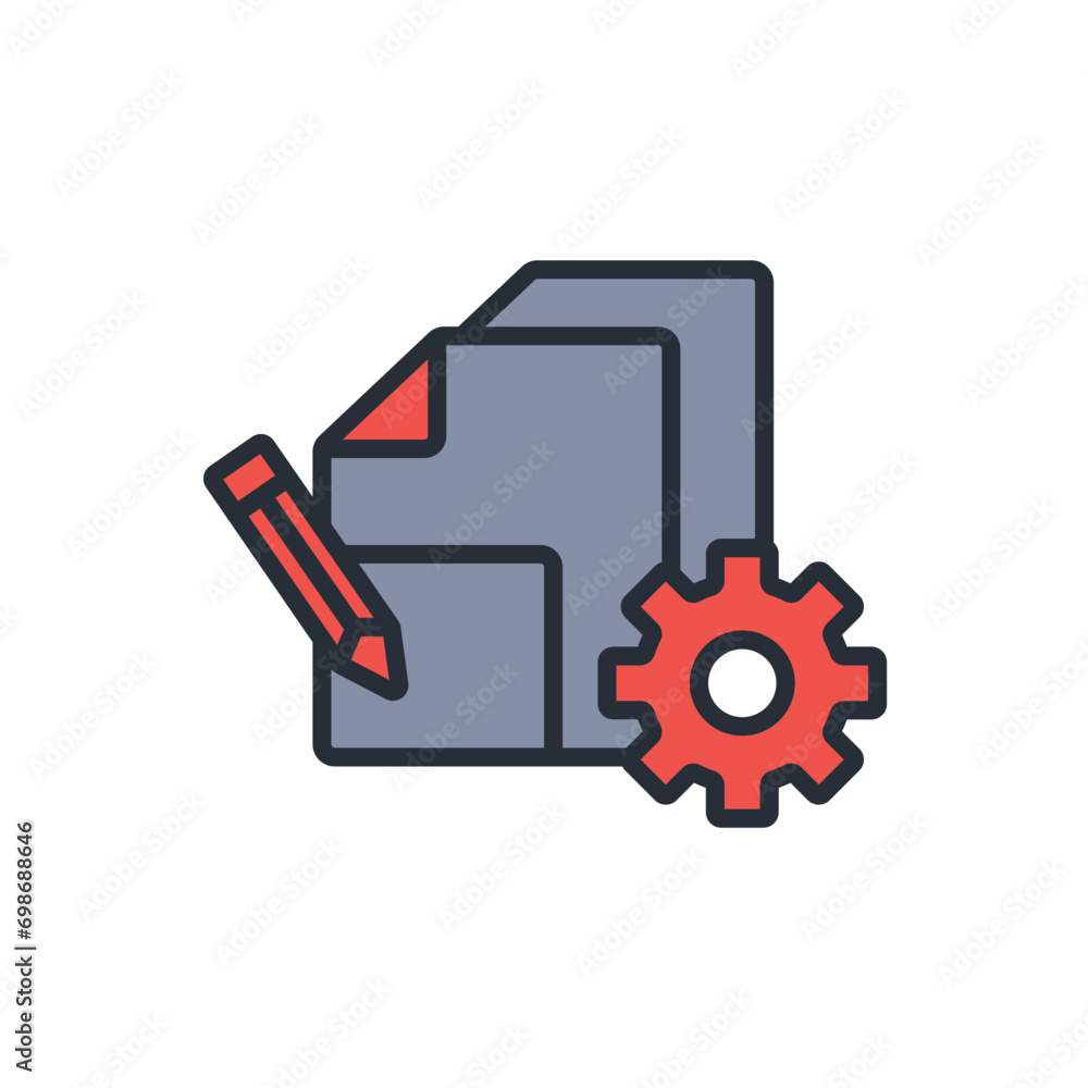 Poster project icon. vector.editable stroke.linear style sign for use web design,logo.symbol illustration.