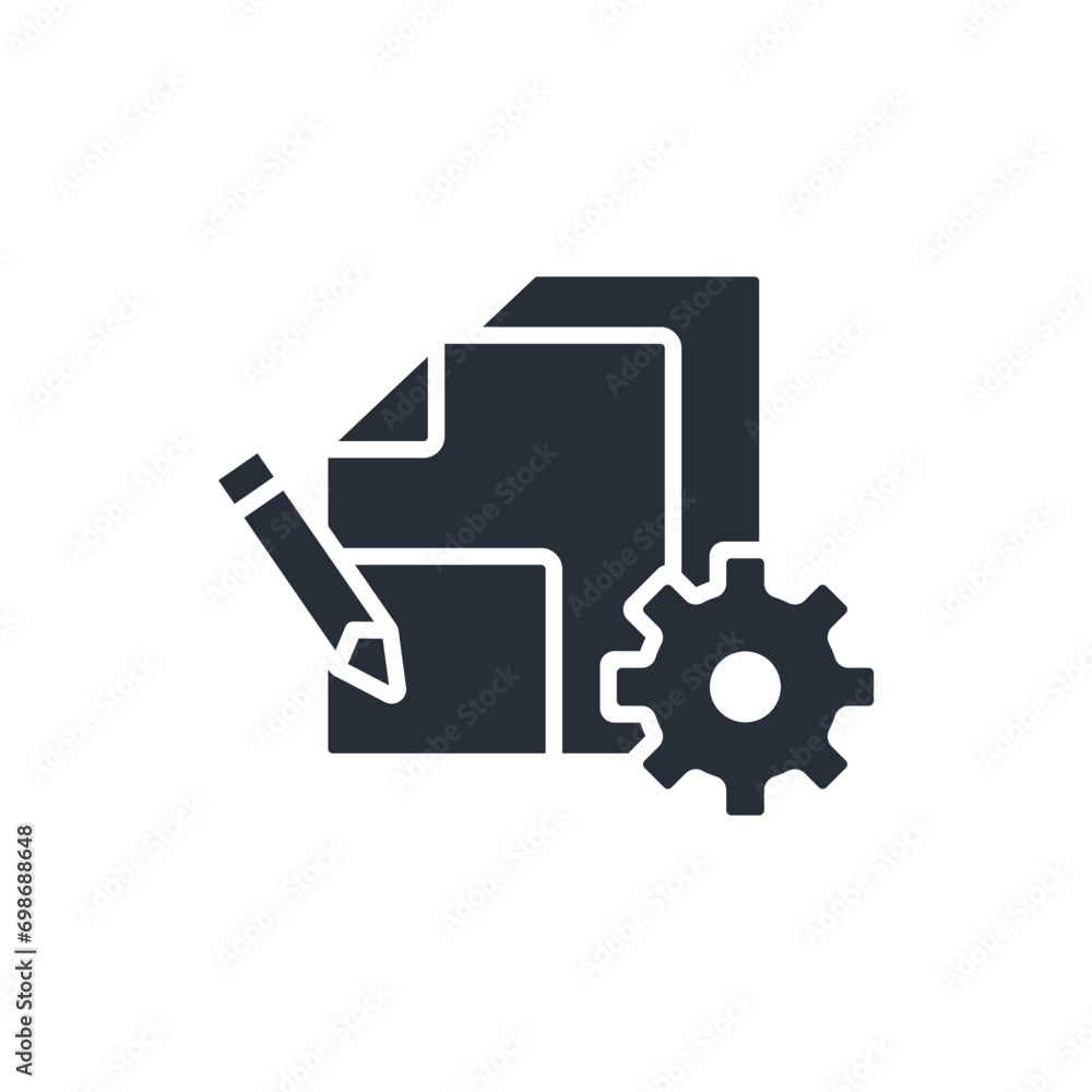 Poster project icon. vector.editable stroke.linear style sign for use web design,logo.symbol illustration.