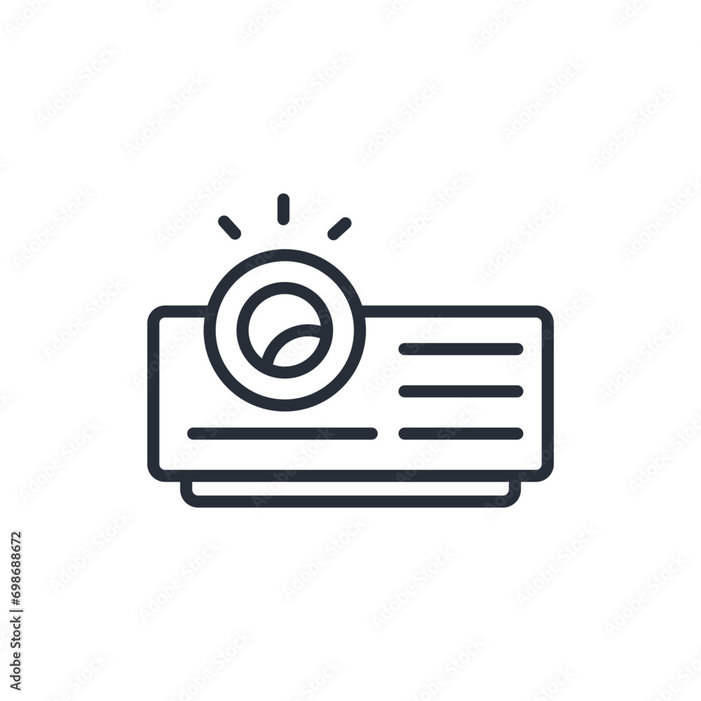 Poster projector icon. vector.editable stroke.linear style sign for use web design,logo.symbol illustration