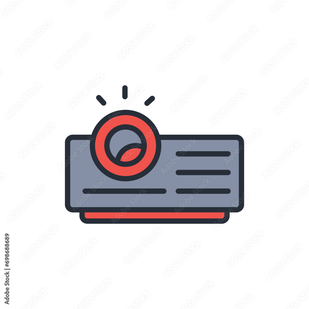 Poster projector icon. vector.editable stroke.linear style sign for use web design,logo.symbol illustration