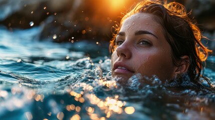 A Woman Enjoying a Refreshing Swim