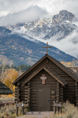 Gorgeous Chapel of the Transfiguration of Grand Teton National Park at Wyoming
