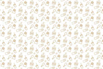 Vector Food and drink Line background Pattern