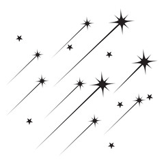 Shooting star icon vector . Comet tail or star trail illustration sign collection. Shooting star vector. EPS 10 © KD Vector Studio