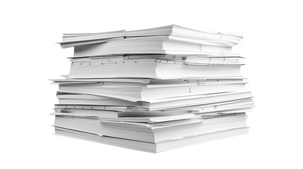 Stack Of Business Documents Papers. Isolated on Transparent background.	 - obrazy, fototapety, plakaty