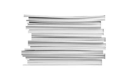Stack Of Business Documents Papers. Isolated on Transparent background.	
