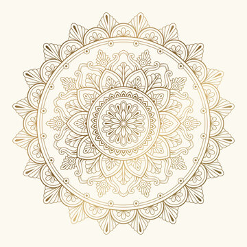 Elegant Golden Floral mandala Ornament Pattern design vector illustration