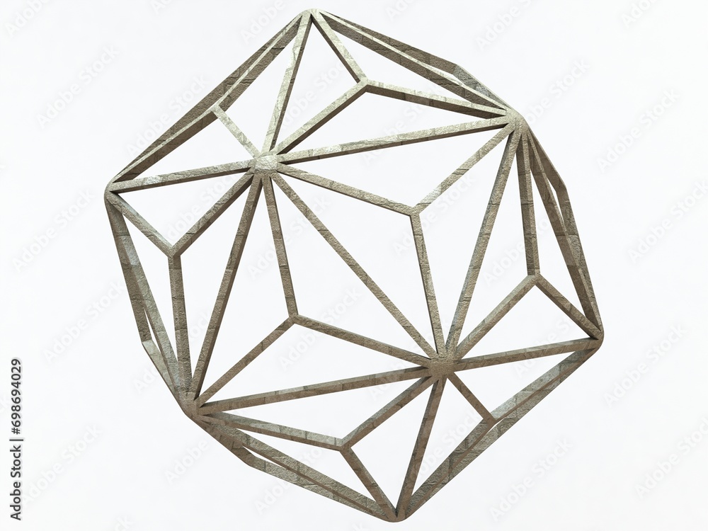 Poster wireframe shape triakis icosahedron 3d print model
