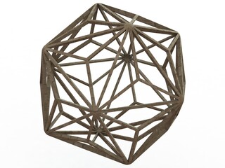 Wireframe Shape Triakis Icosahedron 3D print model