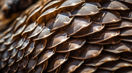 Naklejka premium The intricate beauty of a pangolin's scales