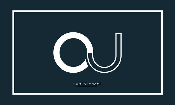 Alphabet letters OU or UO logo monogram