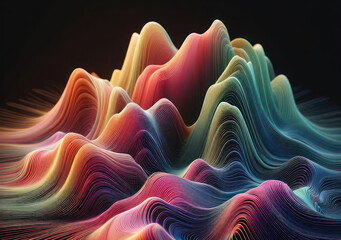 Obraz premium colorful and dynamic display of swirling lines and dots that create a visual representation of digital data or abstract art. digital data visualization, representing network system