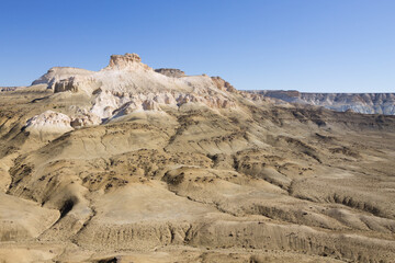 Stunning Mangystau landscape, Kazakhstan. Rock pinnacles view, Bozzhira valley