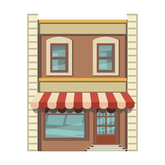 vector isolated clipart illustration of a shop building front view