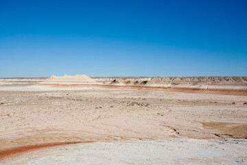 Kyzylkup rock strata landscape, Mangystau desert, Kazakhstan