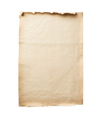Old vintage paper isolated on transparent background.