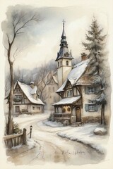 Old church in the winter