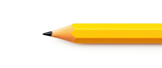 Yellow Pencil without Eraser. Isolated on white background