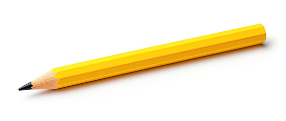 Yellow Pencil without Eraser. Isolated on white background