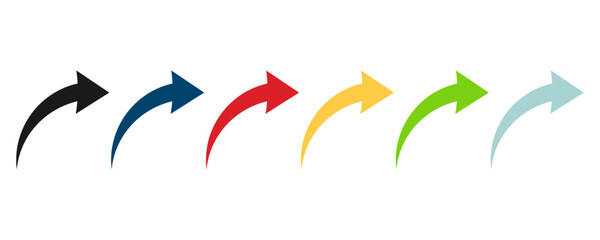 Arrow icon set. Arrow symbols. Arrow of different colored.