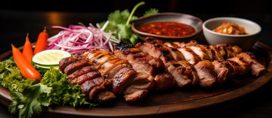 Grilled pork in Thai tradition