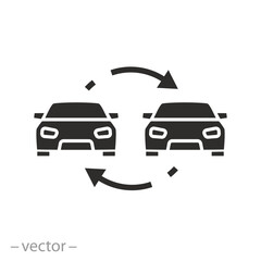 icon of car exchange, flat symbol - vector illustration - obrazy, fototapety, plakaty