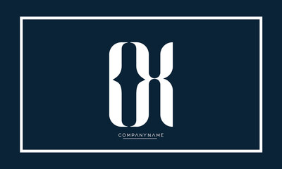 Alphabet letters OX or XO logo monogram
