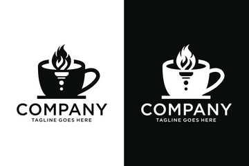 warm coffee cup logo design