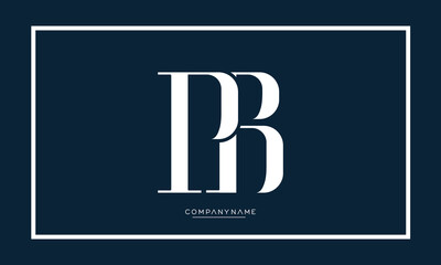 PB or BP Alphabet letters logo monogram