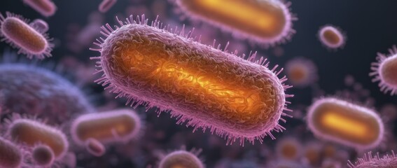 Microscopic view of bacteria