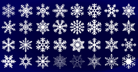 Snowflake set. Snowflake icon. Snow icon set