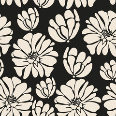 floral pattern. textile vector tropical flowers. minimal vector print. Seamless background