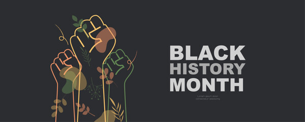 Black History Month banner. - obrazy, fototapety, plakaty