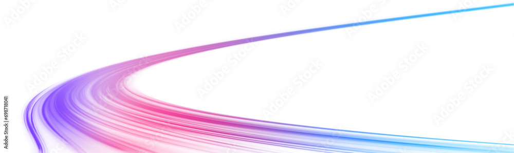 Poster Abstract light lines of movement and speed in neon color. Abstract neon light rays vector png background. 