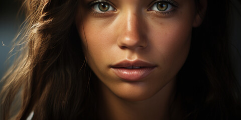 Close up. Beautiful woman face. Healthy skin care. Beautiful woman. 25 years