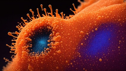 Microscopic view of a computer generated virus